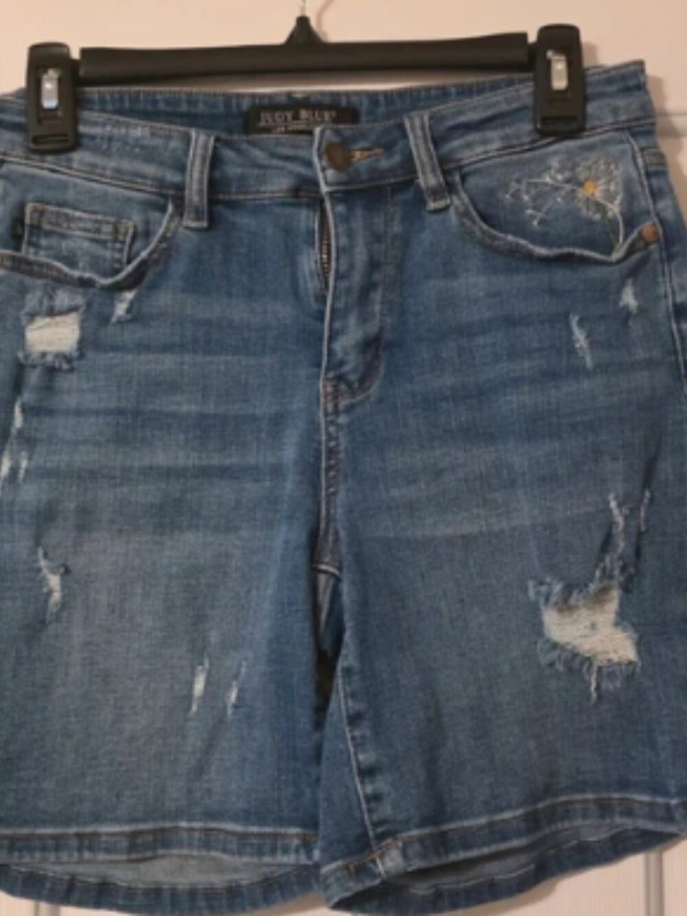 Judy Blue Distressed Denim Bermuda Shorts • Size M